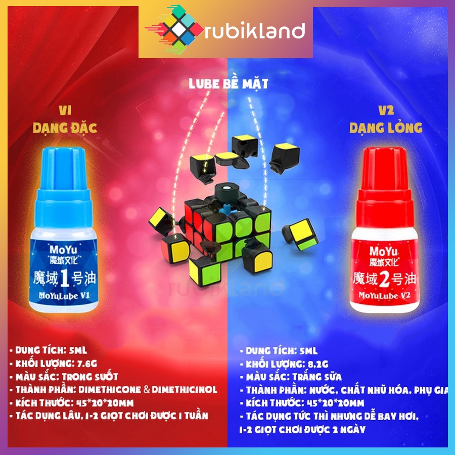 Dầu Bôi Trơn Rubik Moyu Lube V1/V2 5ml Lube Rubic Dùng Cho WRM 2021 Maglev, GAN 12 Maglev, M Leap, Tornado, RS3M 2021.