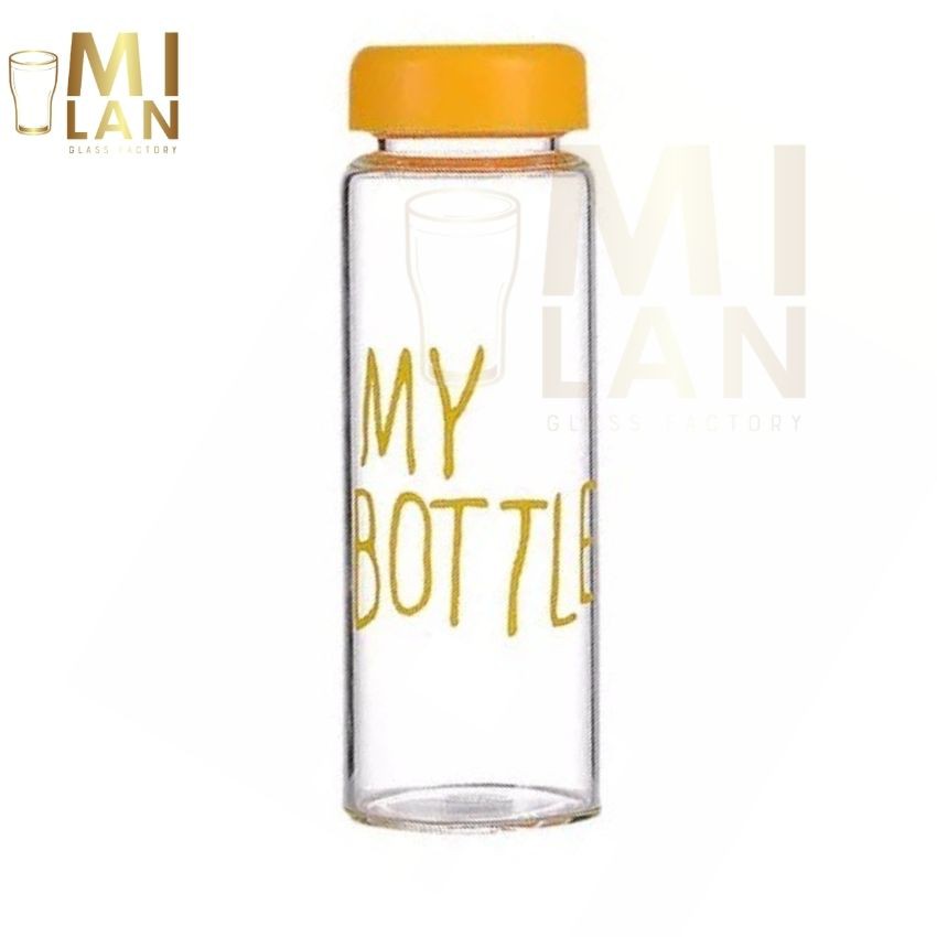 [COMBO 5] BÌNH ĐỰNG NƯỚC THỦY TINH IN CHỮ MY BOTTLE NẮP NHỰA NHIỀU MÀU SẮC 500ML ML-A006