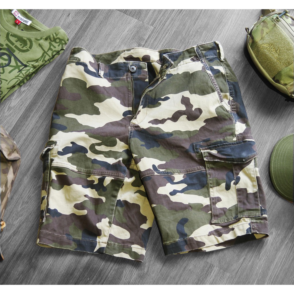 Quần Short Nam Kaki Lính Camo Mỹ Rằn Ri Express Chính Hãng Có Big Size