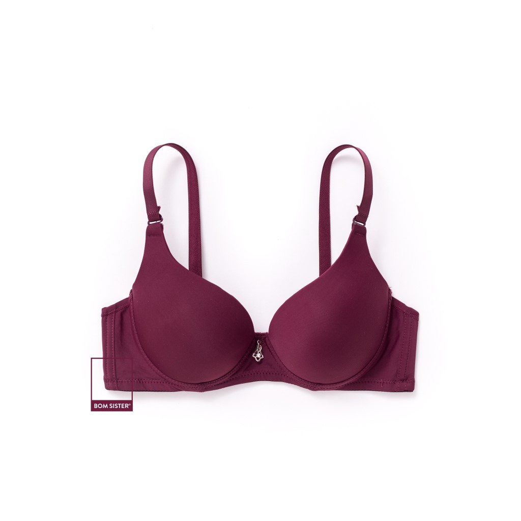 Áo lót mút vừa có gọng cúp xéo màu trơn nâng ngực tự nhiên BOM SISTER A8868 | BigBuy360 - bigbuy360.vn