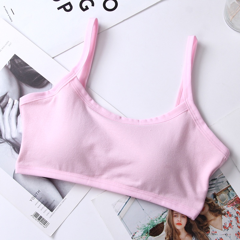 Áo lót vải cotton Hai Dây Có Miếng Đệm Ngực Chống Mờ Dành Cho Bé Gái