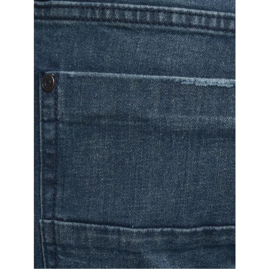 Quần jean nam hàng hiệu Owen QJSL23954 dáng slim fit ống côn màu xanh trơn vải bò denim cotton cao cấp bền đàn hồi tốt