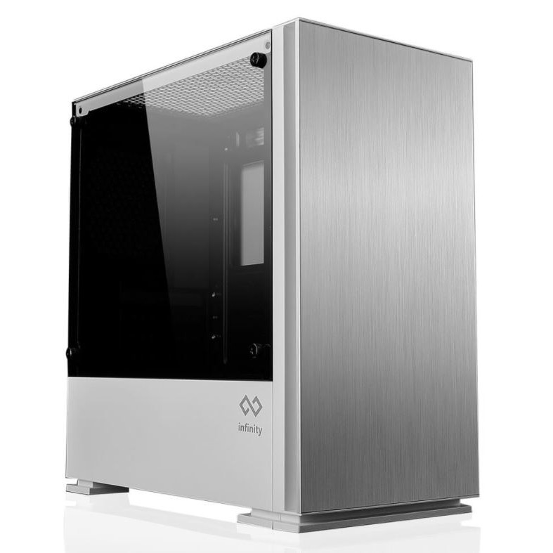 Vỏ thùng máy tính Infinity Eclipse M – Tempered Glass Case - Micro-ATX - Màu Bạc - Chưa kèm quạt