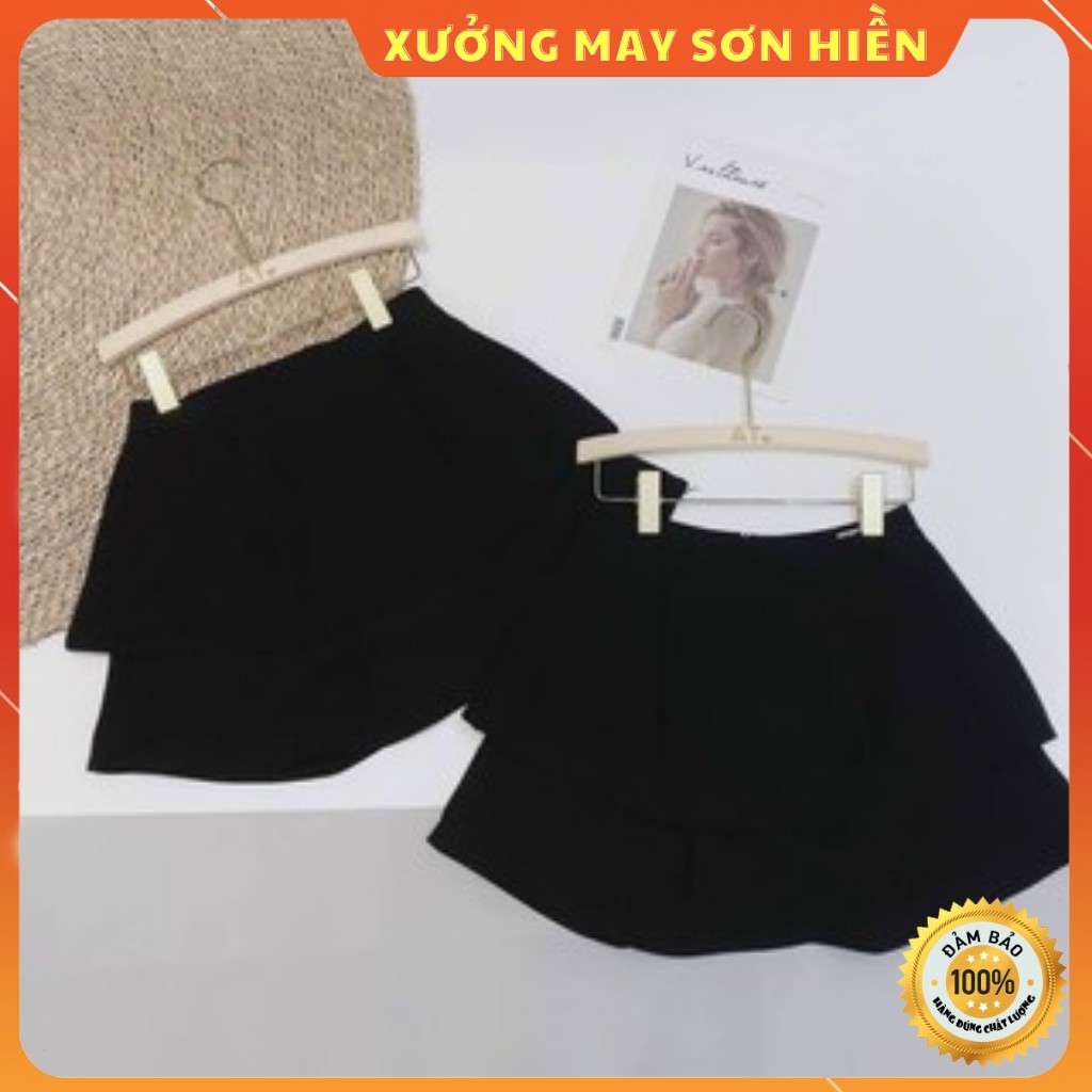 Chân Váy Hai Tầng ❤️ Siêu Xinh ❤️ Chân Váy Hai Tầng Vải UMI Co Giãn Có Quần Trong MS022