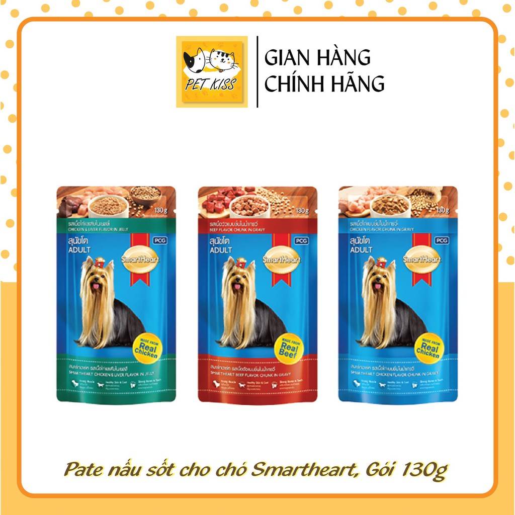 Pate nấu sốt cho Chó Smartheart, Gói 130g