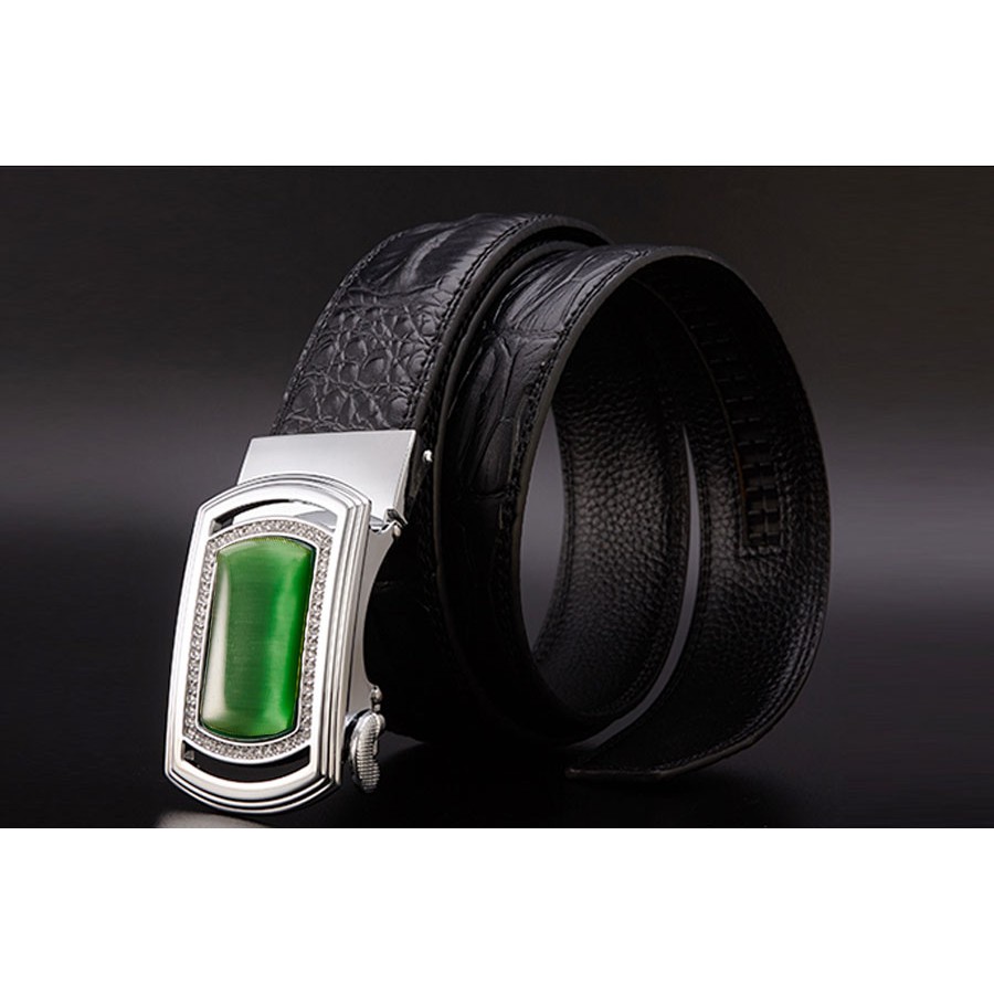 dây nịt nam thắt lưng da doanh nhân thời trang cát viên HKN002 (KHÓA BẠC+ ĐÁ QUÝ) | BigBuy360 - bigbuy360.vn