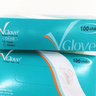 Thùng (10 hộp) găng tay y tế Vglove có bột đủ size