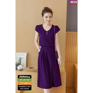 Sét Bộ Cát Hàn Quần Ống Rộng
