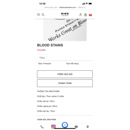 ÁO THUN KIDO BLOOD STAINS