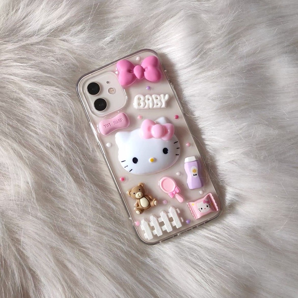 Ốp Điện Thoại Mềm Hình hello kitty Cho Iphone 12Pro xsmax iPhone13 11 7 8 6