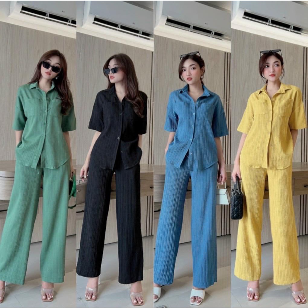 Bộ Đũi Gân Nữ,chất liệu đũi mềm mát dễ chịu,Có 5 màu đủ size từ 40-75kg- V03