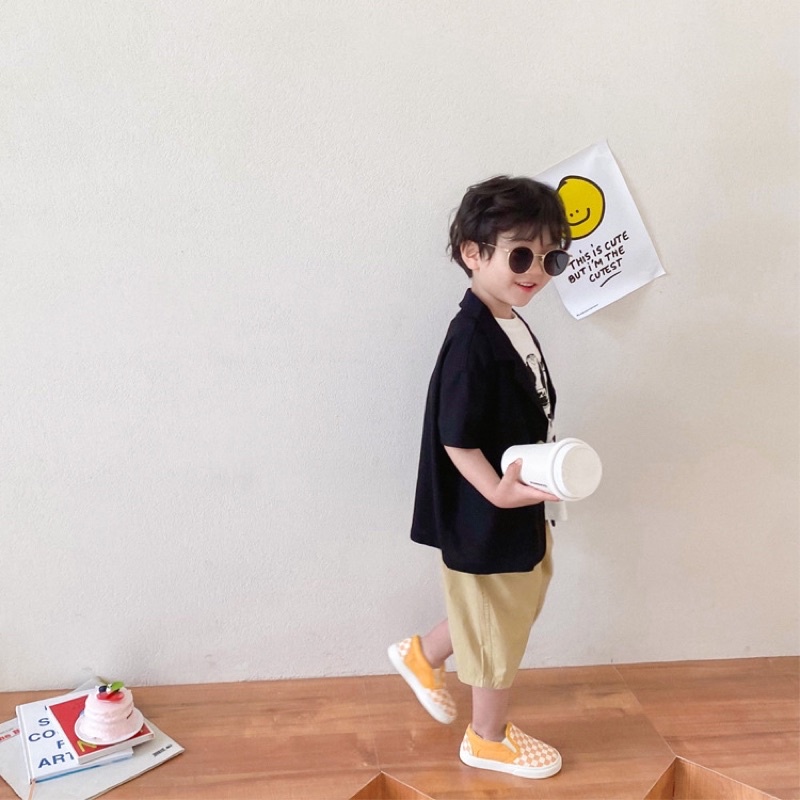 Blazer Đen Ngắn Tay Hàn Quốc Cho Bé