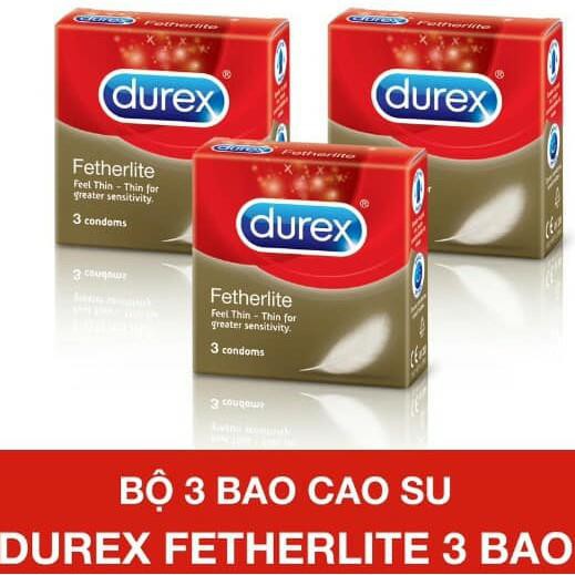 Bộ 03 hộp Bao cao su Durex Fetherlite - 9 chiếc