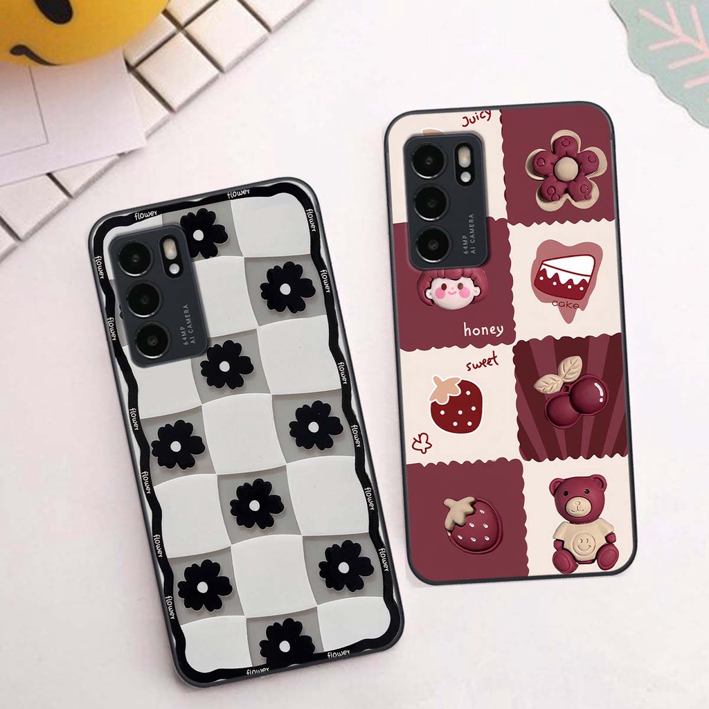 Ốp Oppo Reno6 / Reno6 Z 5G / Reno 6 in hình trái tim, caro kẹo ngọt đầy cá tính siêu đẹp siêu chất