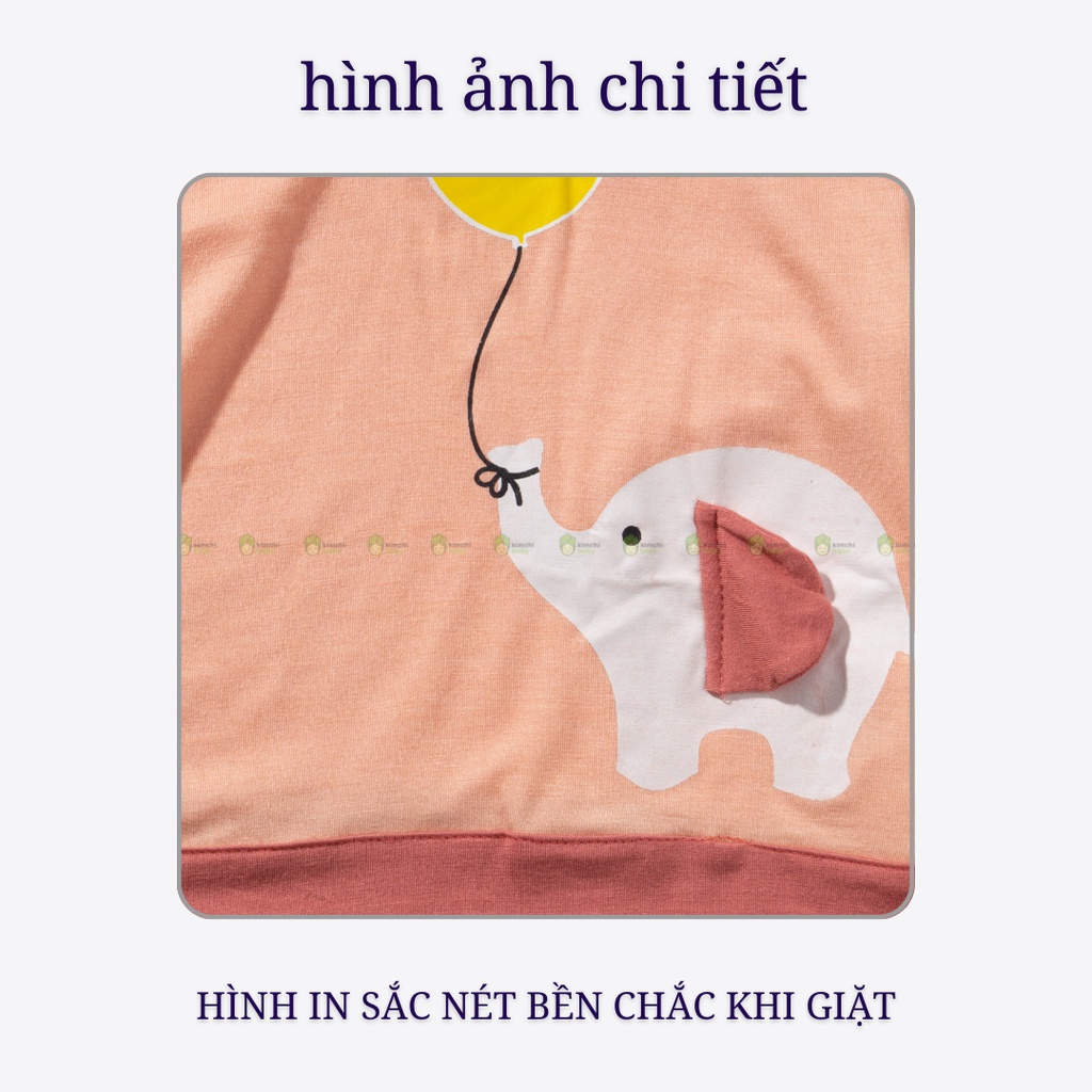 Bộ Dài Tay Thun Lạnh Cho Bé Trai, Bé Gái KIMCHIBABY Cổ 3P Vịt Vàng, Đồ Bộ Mặc Nhà Cho Bé Thu Đông KWTD2214