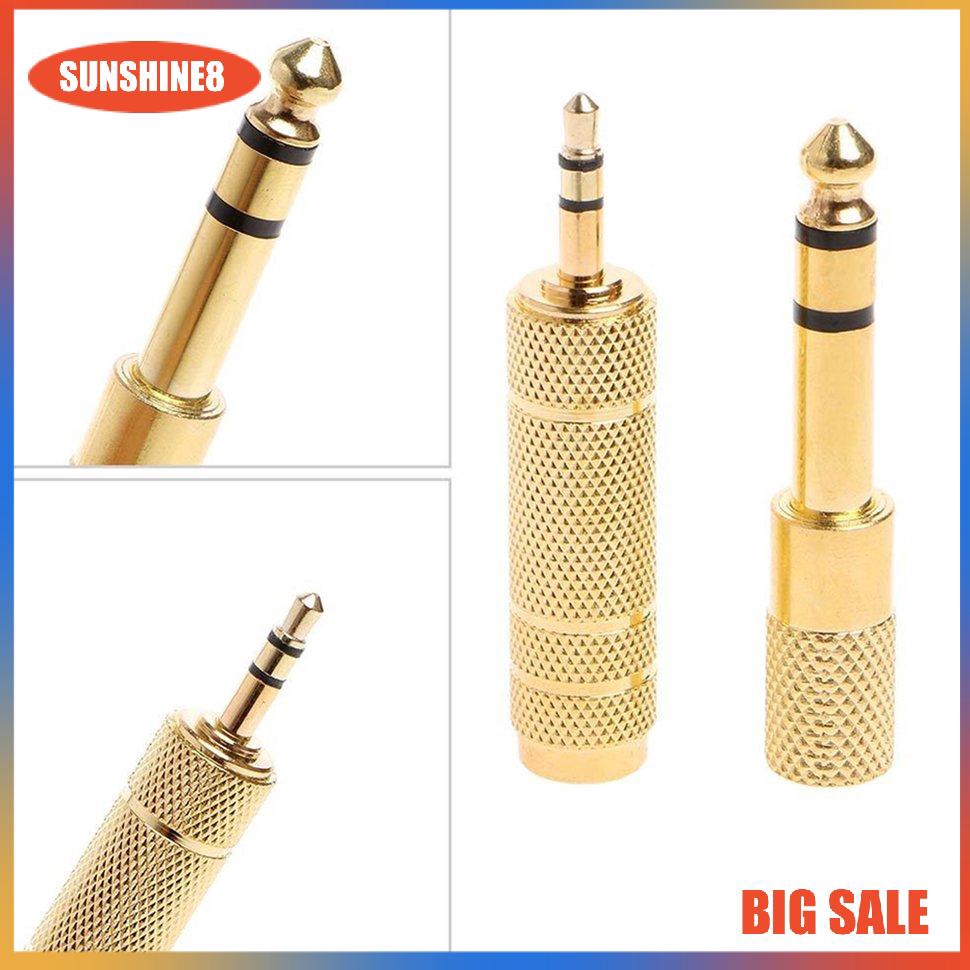 Set 2 Đầu Chuyển Đổi Giắc Cắm 6.5mm 1 / 4 Sang 3.5mm 1 / 8 Male Chuyên Dụng
