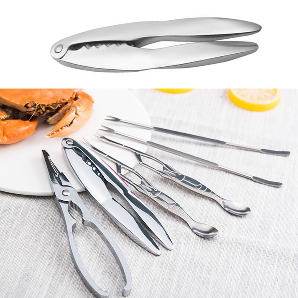 Bộ Dụng Cụ ăn Hải Sản 6 Món Bằng Thép Không GỉFREESHIPSét 6  Dụng Cụ Bóc Vỏ Tôm,Kẹp Càng Cua/Tôm Hùm Tiện Lợi
