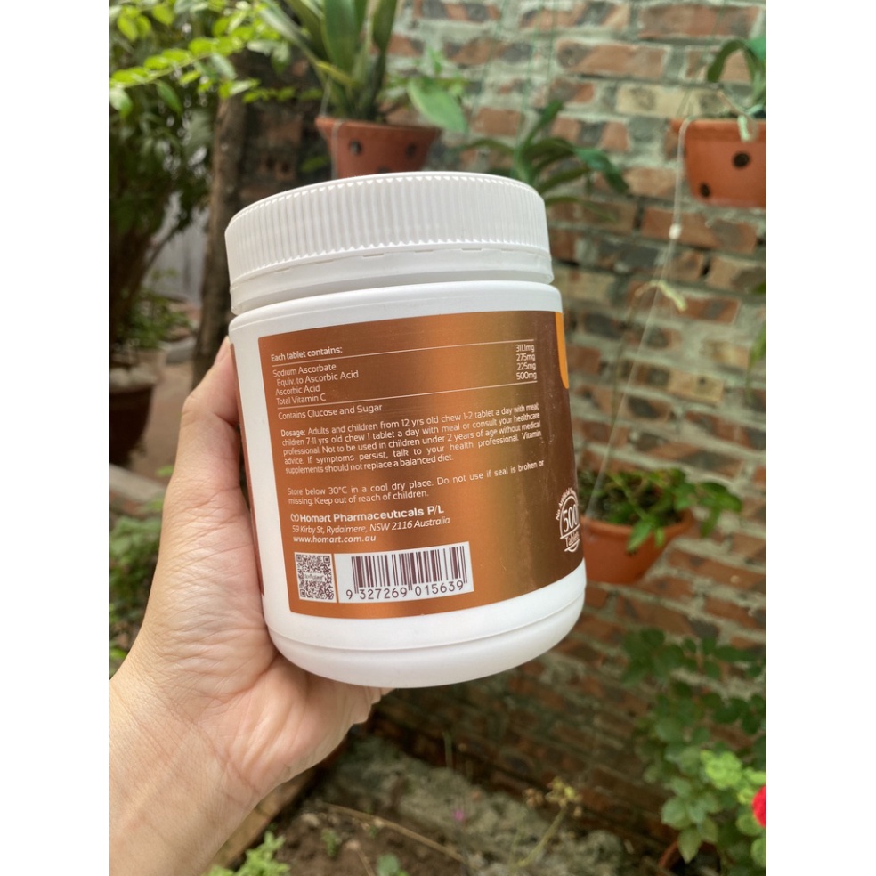 [CHÍNH HÃNG] Viên nhai Spring Leaf Vitamin C 500mg Chewable 500v - Xuất xứ Úc