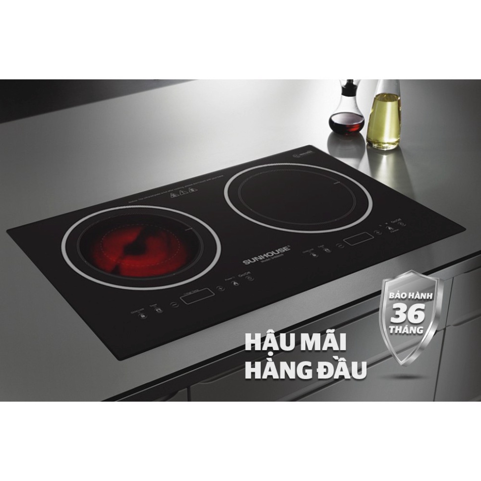 Bếp đôi điện từ hồng ngoại Sunhouse SHB8609 hàng chinh hãng bảo hành tại nhà