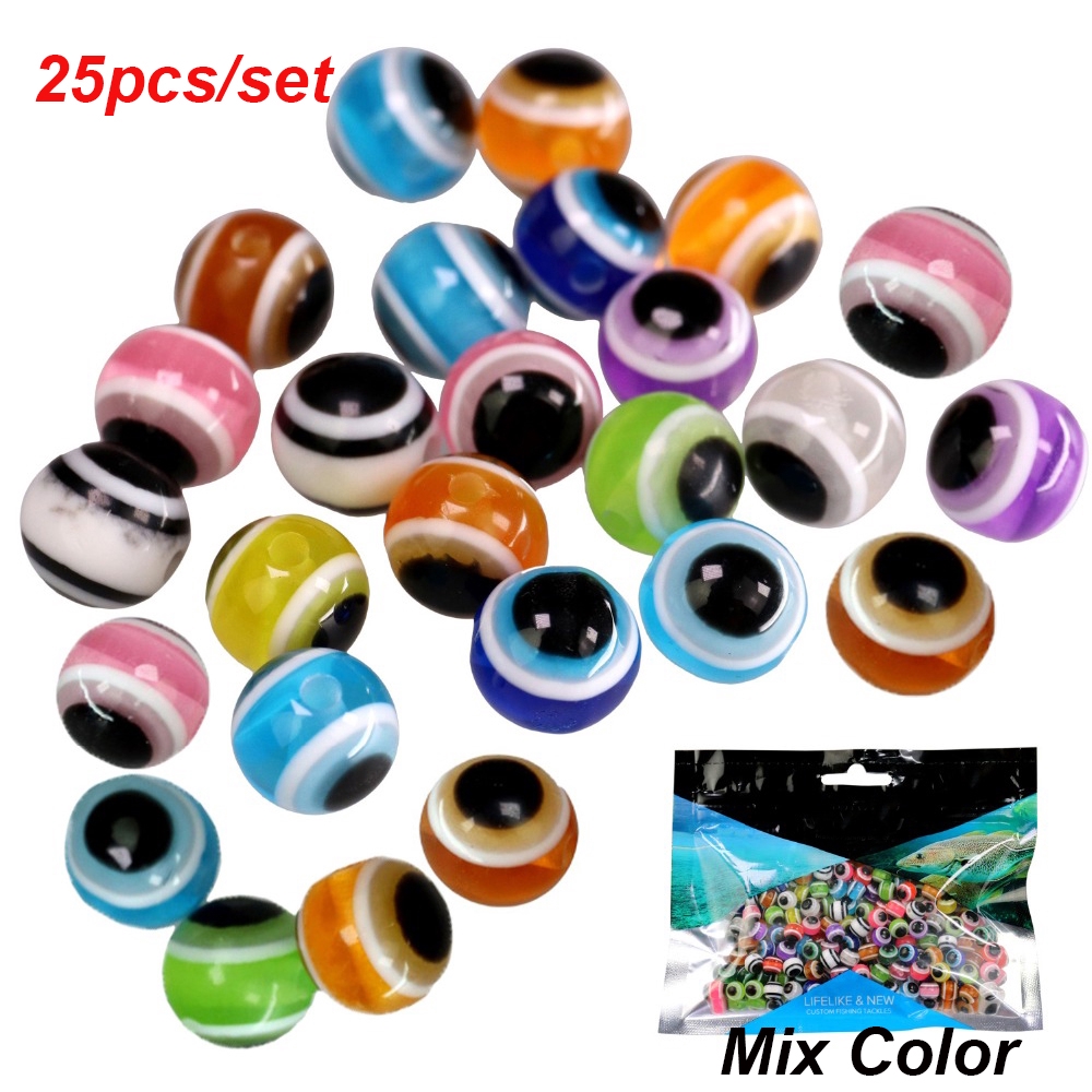 Set 25 Hạt Cườm Xỏ Lỗ 4mm 5mm 6mm 8mm Cho Câu Cá