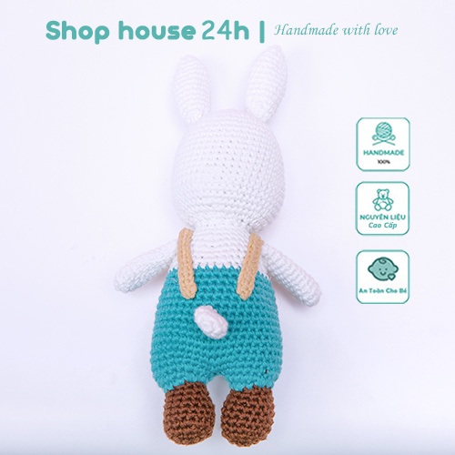 Thú bông móc len cao cấp cho bé - Gấu bông cute thỏ cà rốt quà tặng đồ chơi handmade nhồi bông