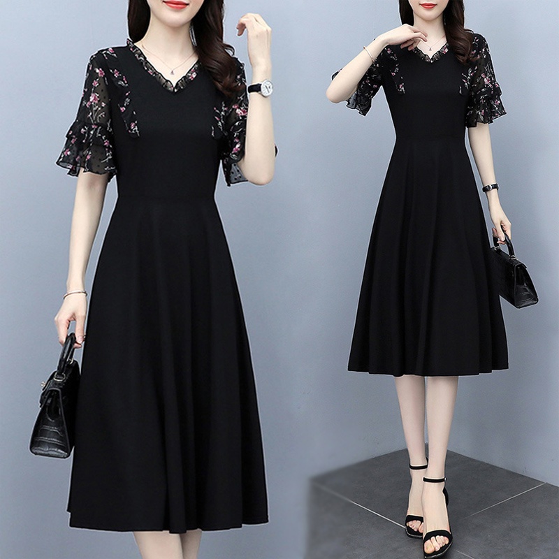 Đầm trung niên sang trọng cho mẹ bigsize thiết kế dáng xòe cao cấp dự tiệc K03 - WB WOMAN & BEAUTY | BigBuy360 - bigbuy360.vn