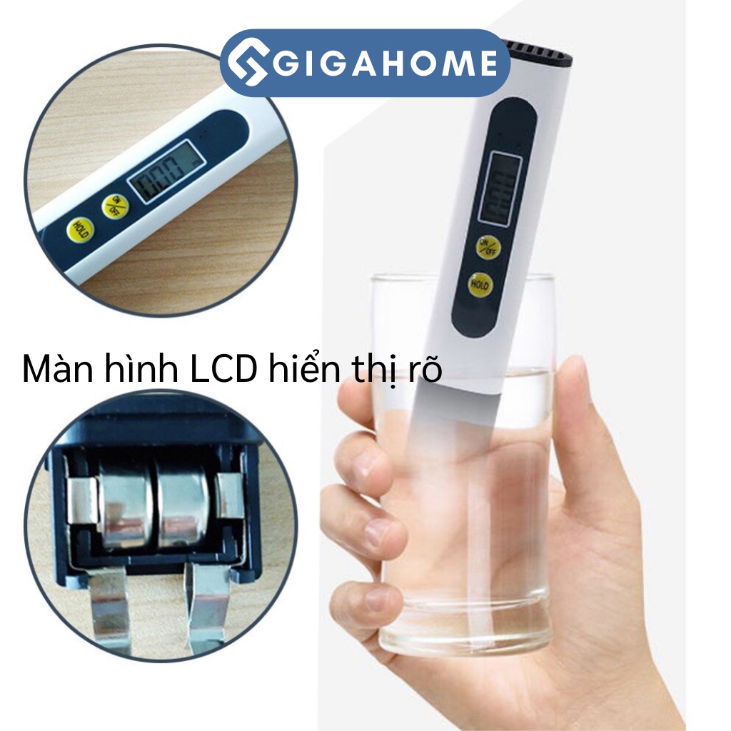 Bút Thử Nước Sạch GIGAHOME Kiểm Tra Chất Lượng Nước, Màn Hình LCD 8192