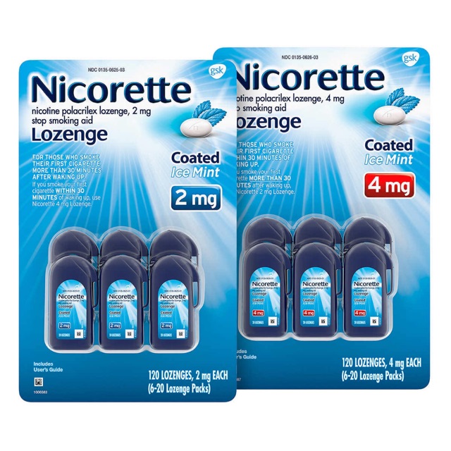 Kẹo ngậm cai hút thuốc Nicorette GSK 4mg White Ice Mint