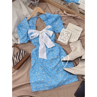 Đầm cutout lưng nơ ngực