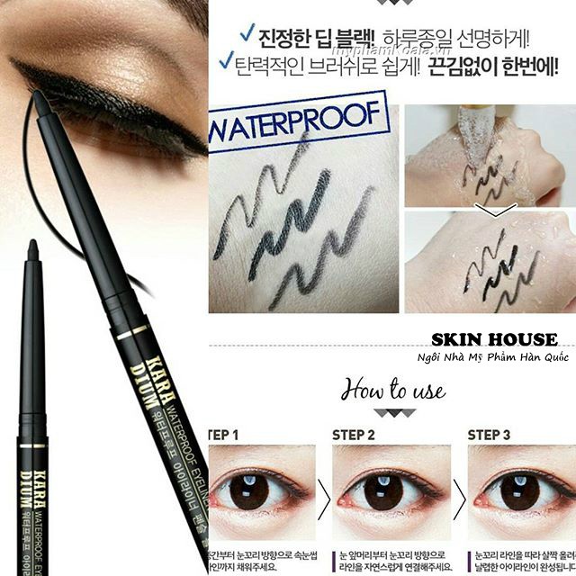 CHÌ KẺ MẮT KARADIUM WATERPROOF EYELINER PENCIL BLACK