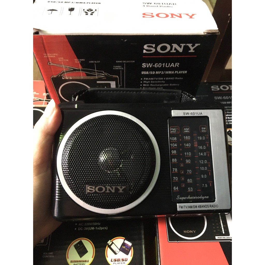 Loa Đài SW 601 UAR ,Máy Nghe Nhạc, Đài FM, học tiếng anh hỗ trợ kết nối thẻ nhớ, USB  Bảo Hành 1 Tháng