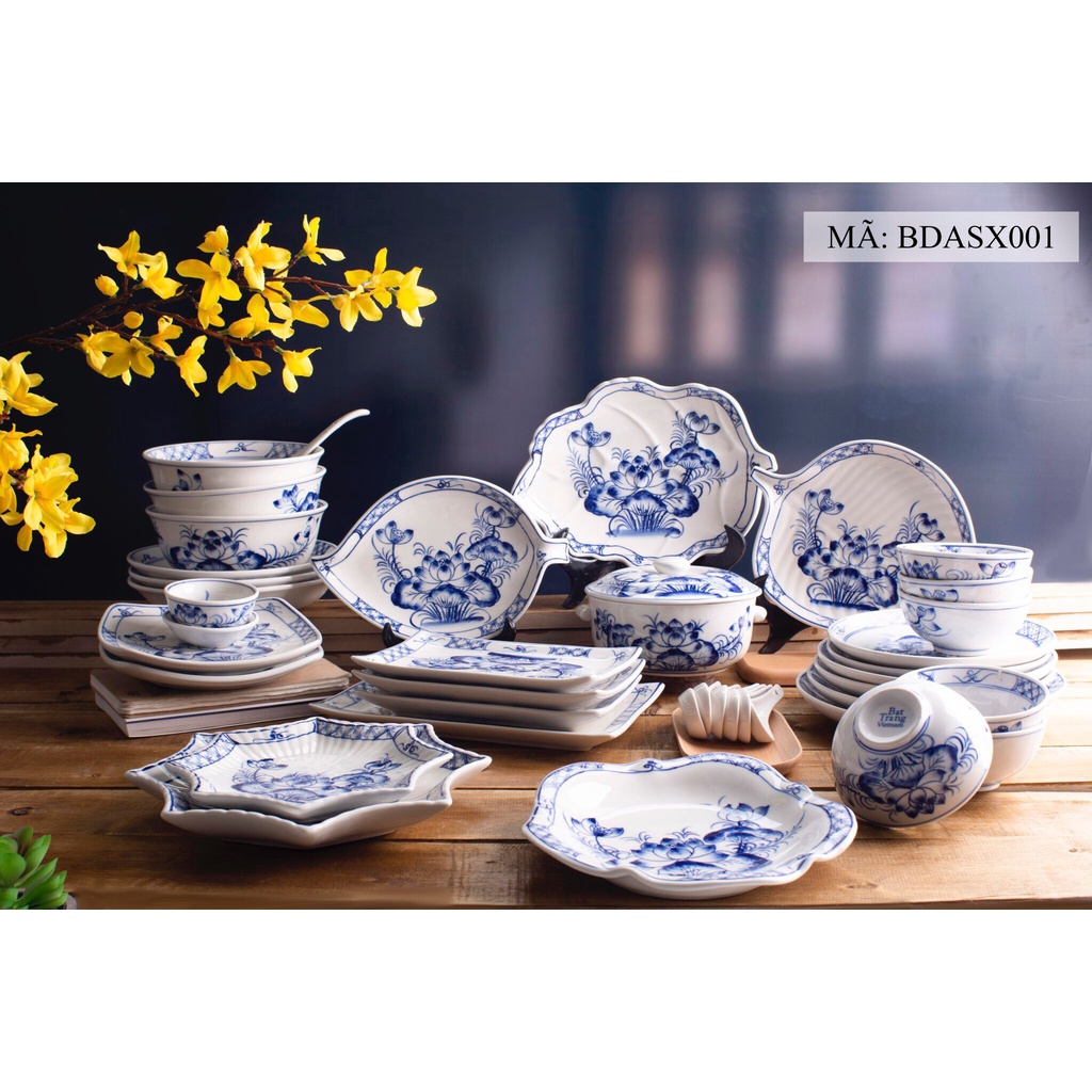BỘ ĐỒ ĂN SEN CÀNH XANH