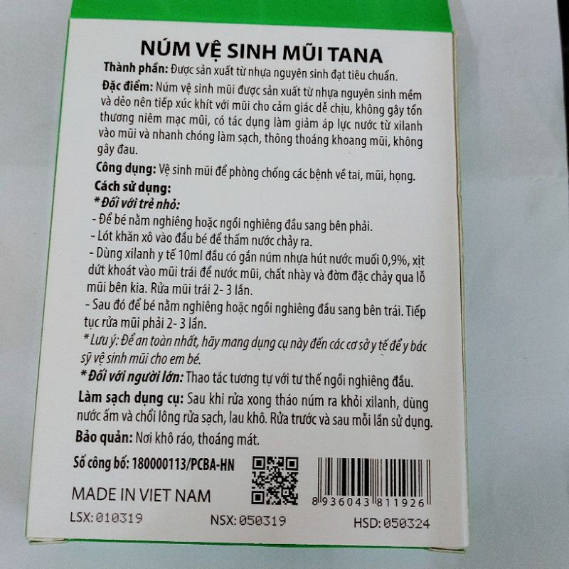 Núm vệ sinh mũi TANA và xi lanh