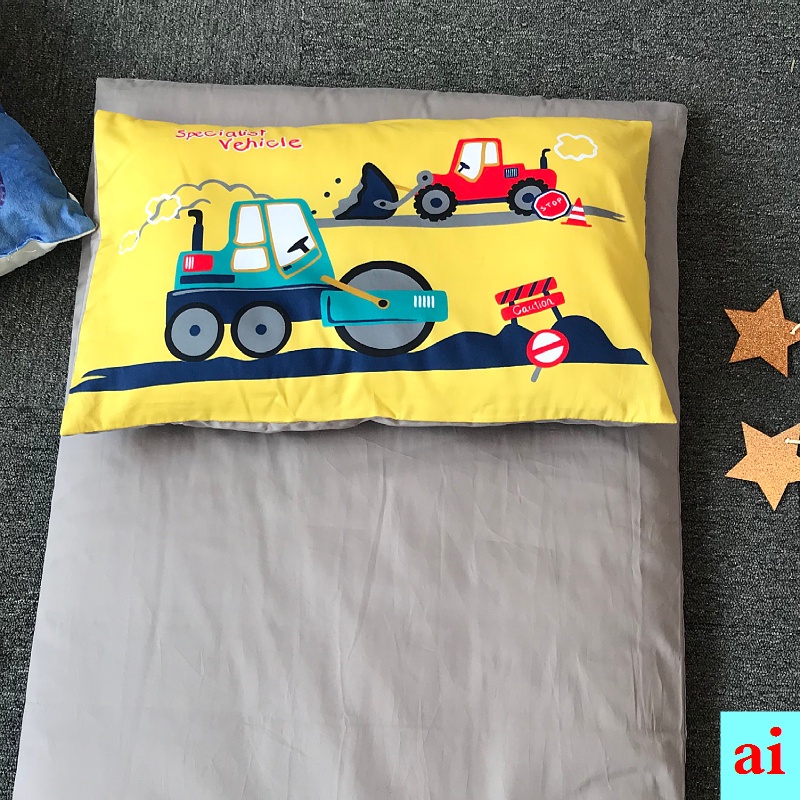 Vỏ Gối Cotton 30 * 50 In Họa Tiết Xe Cảnh Sát/ Xe Hơi/ Xe Cảnh Sát Hoạt Hình Cho Bé Trai