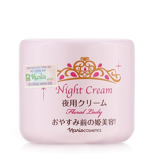 Kem đêm giúp ngăn chặn sản sinh Melanin Naris Floral Lady Night Cream Nhật Bản 49g - Hàng Cao Cấp