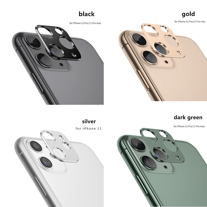 Miếng dán kim loại bảo vệ tròng kính camera sau mạnh mẽ thích hợp cho iPhone 11 Pro Max