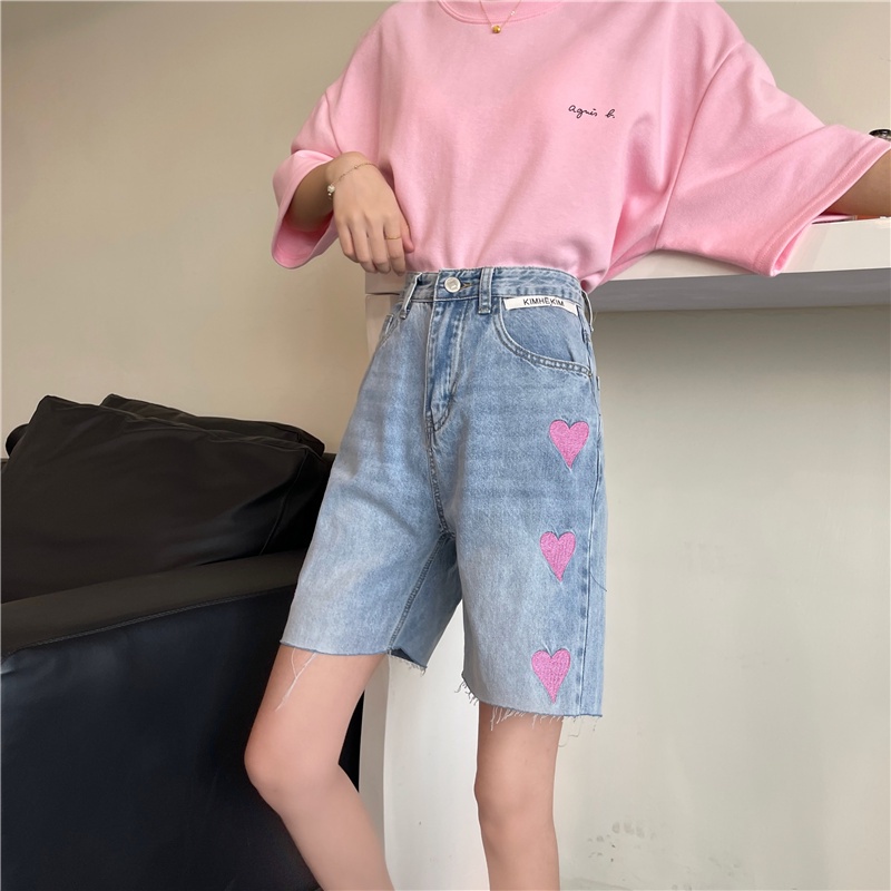 Quần short jean SUXI ống rộng lưng cao cá tính thời trang cho nữ