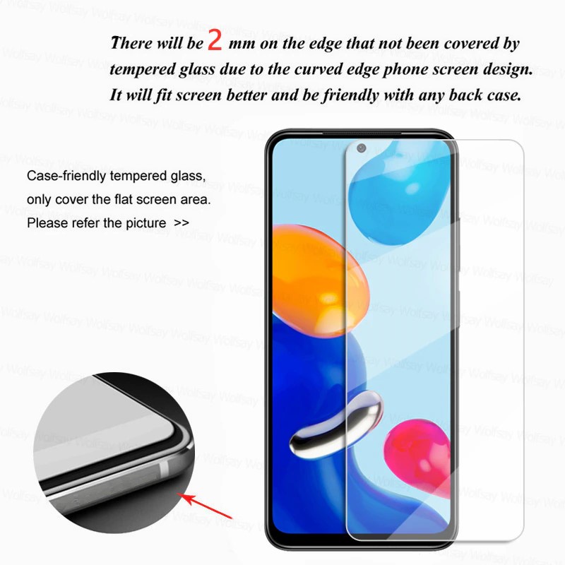 [Không FULL-Ảnh Thật] Kính CL Xiaomi Redmi Note 11 Cường Lực 2.5D 9H-0.26mm
