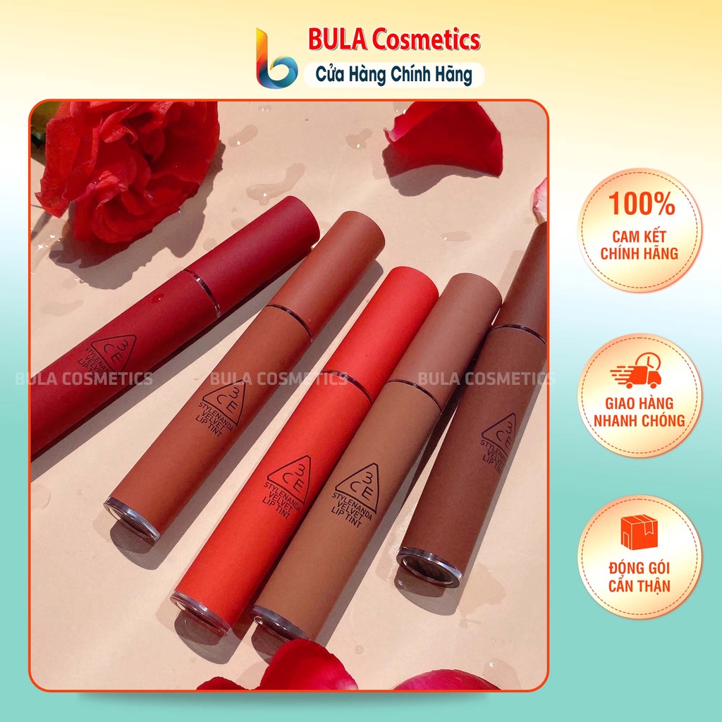 Son 3CE Velvet Lip Tint, Son Kem Lì Không Trôi Chính Hãng (Full Màu)