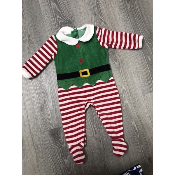 Body sleepsuit nỉ nhung cho bé trai 6-9m