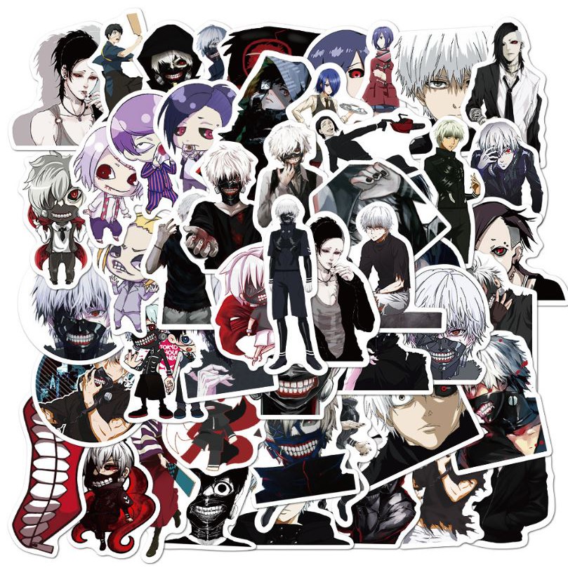 Sticker Anime Tokyo Ghoul nhựa PVC không thấm nước, dán nón bảo hiểm, laptop, điện thoại, Vali,xe #204