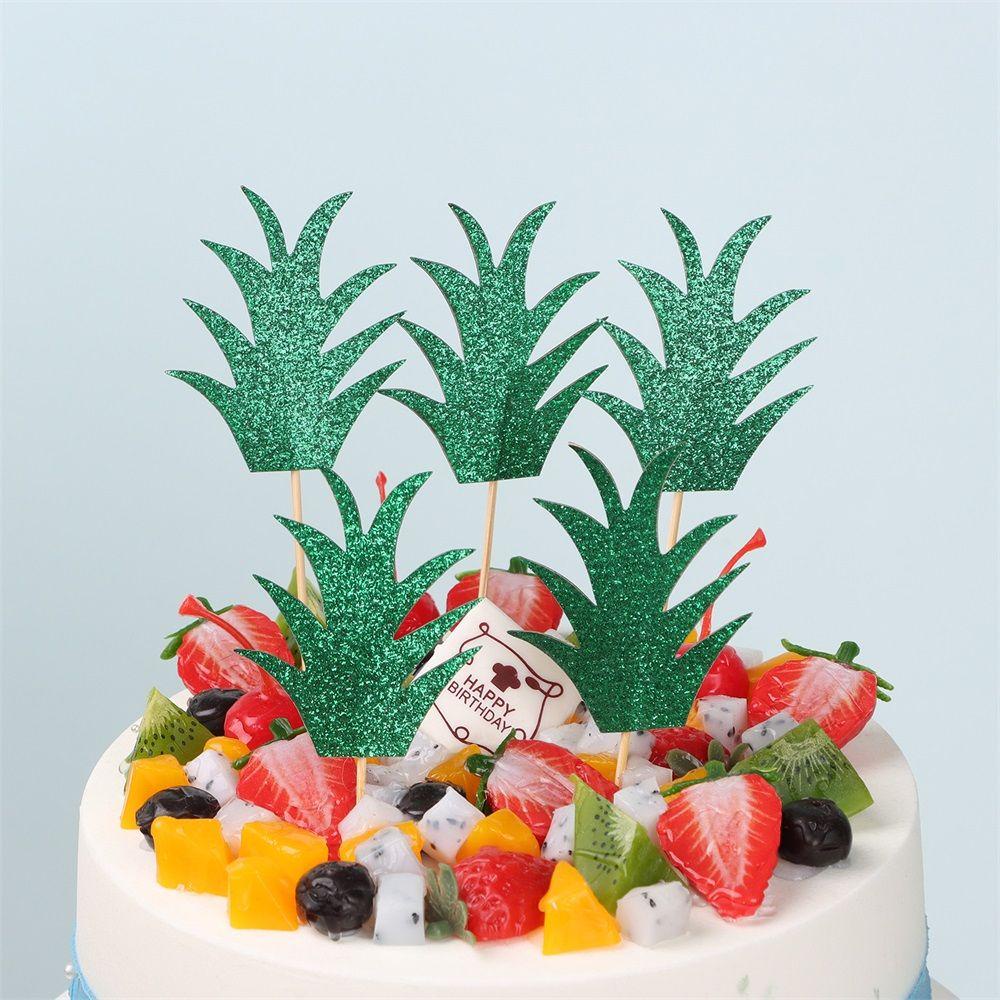 24 Topper Trang Trí Bánh Kem Hình Trái Dứa Nhiệt Đới