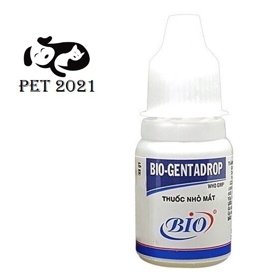 Thuốc Nhỏ Mắt Cho Chó Mèo Điều Trị Đỏ Mắt, Ghèn Mắt, Mắt Có Mủ Đục, Giác Mạc Bio Gentadrop 10ml - PET 2021