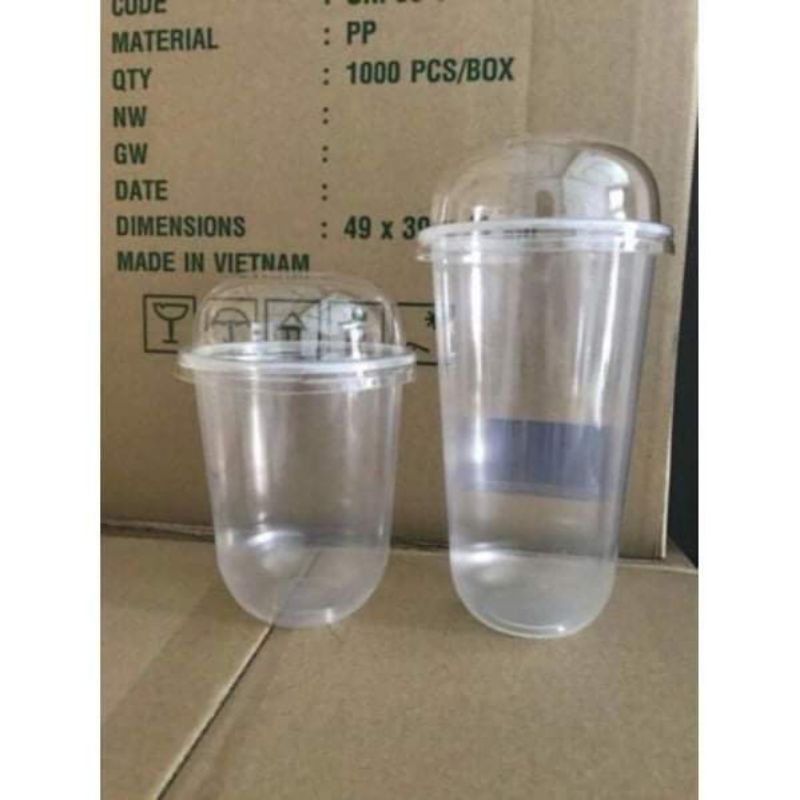 50 cốc đựng trà sữa cốc bầu nắp cầu