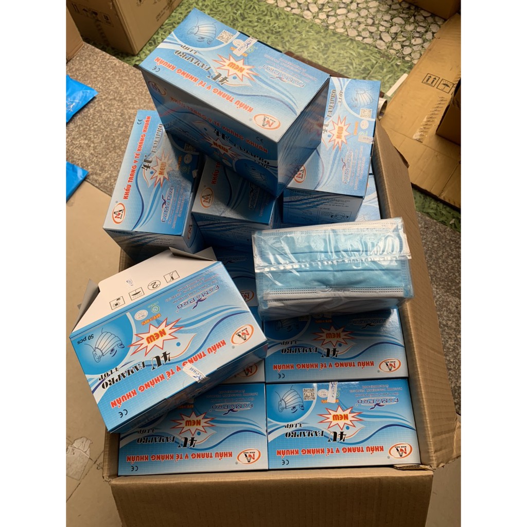 [Hàng cao cấp] Khẩu trang y tế Famapro 4U 4 lớp kháng khuẩn chống bụi 99%-50 cái/ hộp thuộc công ty Nam Anh | BigBuy360 - bigbuy360.vn