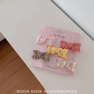 (Ảnh thật) Set 5 kẹp nơ caro nhún