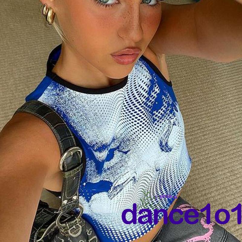 Áo Thun Nữ Không Tay In Hình Cá Tính