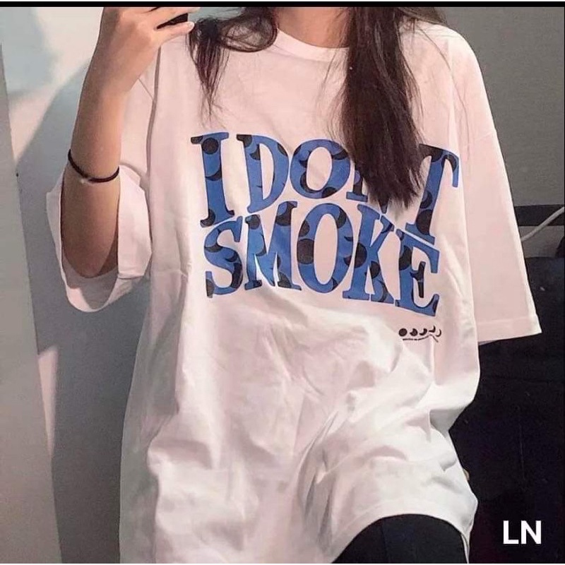 Áo phông SMOKE chữ xanh DA6