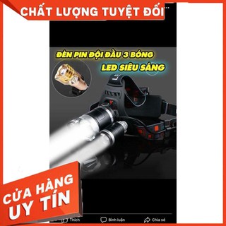 Đèn đội đầu 3 bóng và 3 chế độ linh hoạt