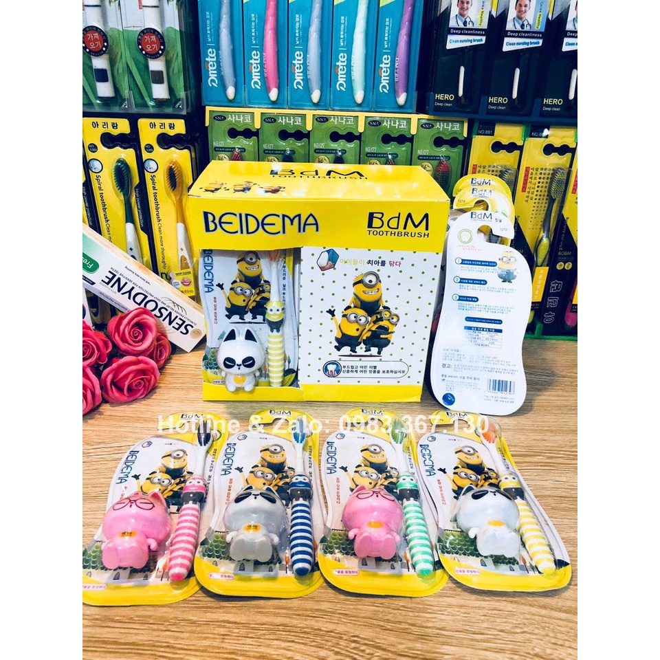 Sỉ 1 Hộp 12 Chiếc bàn chải trẻ kèm quà tặng đủ mẫu